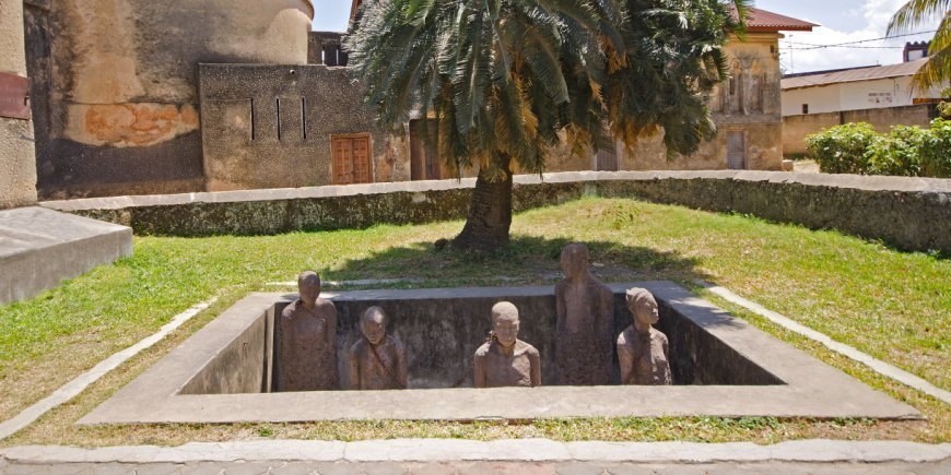 Old slave market holding in pen in Stone Town, Zanzibar