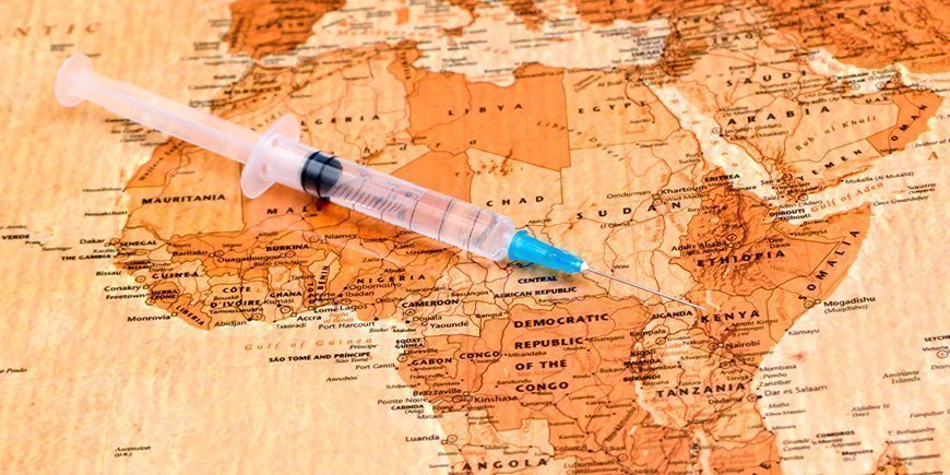 Map of Africa and a syringe