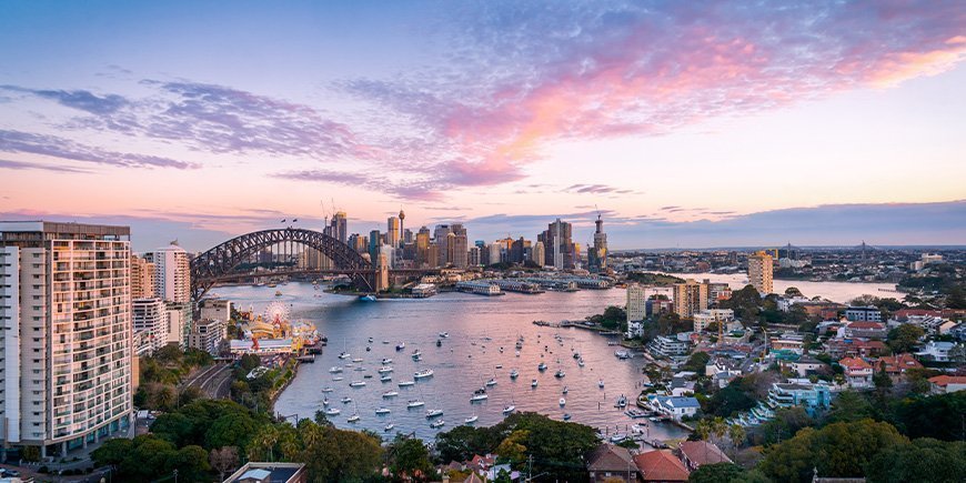 The beautiful harbour in Sydney, Australia