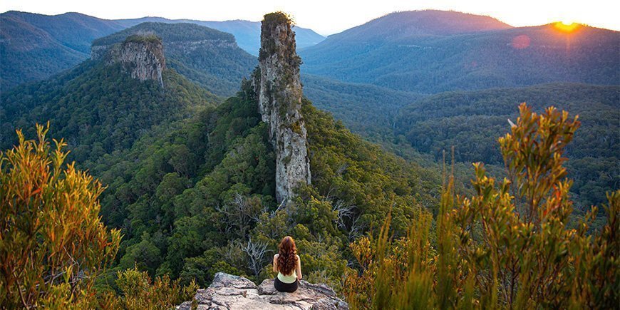 Women admiring the sunset in the Blue Mountains, Australia