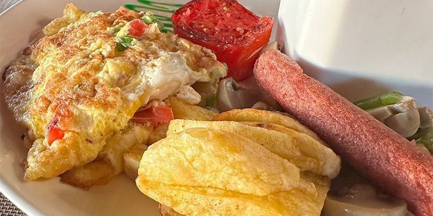 Breakfast served to us at Serengeti Safari Lodge