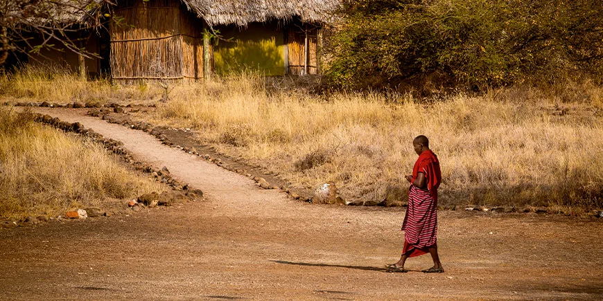 Masai in a village near Masai Mara