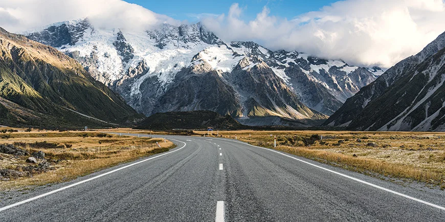 Lonely road in New Zealand