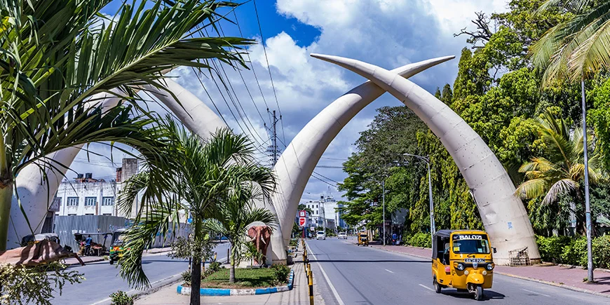 The Mombasa Tusks monument in Mombasa city