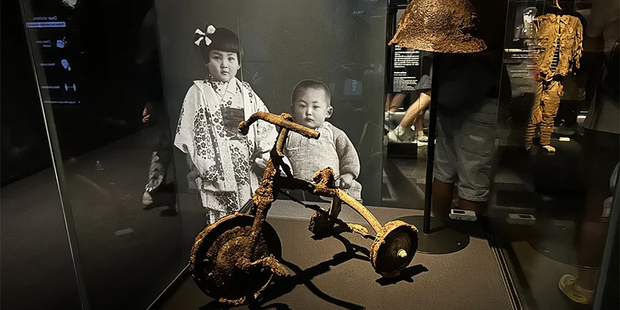 Burnt tricycle from Hiroshima