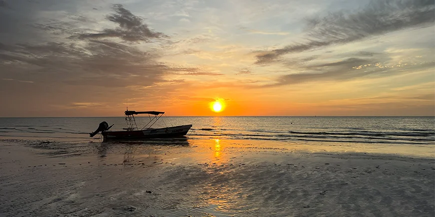 Sunset on Isla Holbox in Mexico