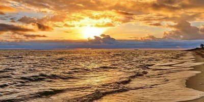Magical sunset on the beach in Varadero, Cuba