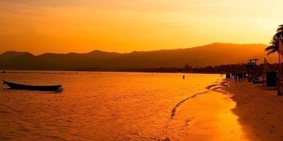 Sunset on Chaweng Beach on Koh Samui